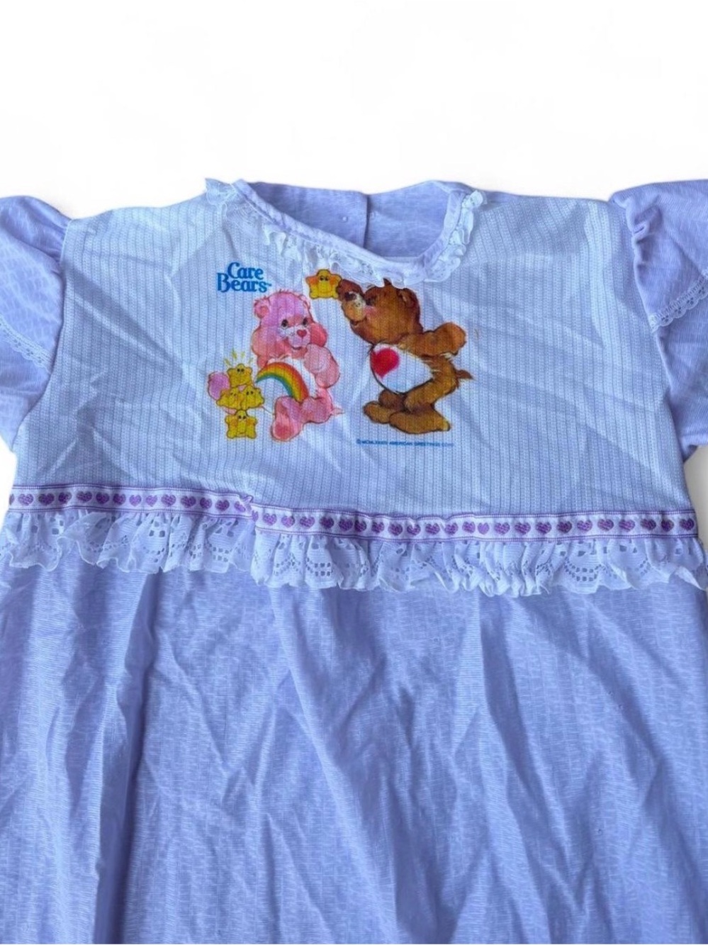 Rare 1980s Care Bears Lavender Lace Nightgown JCPenney USA Size 6